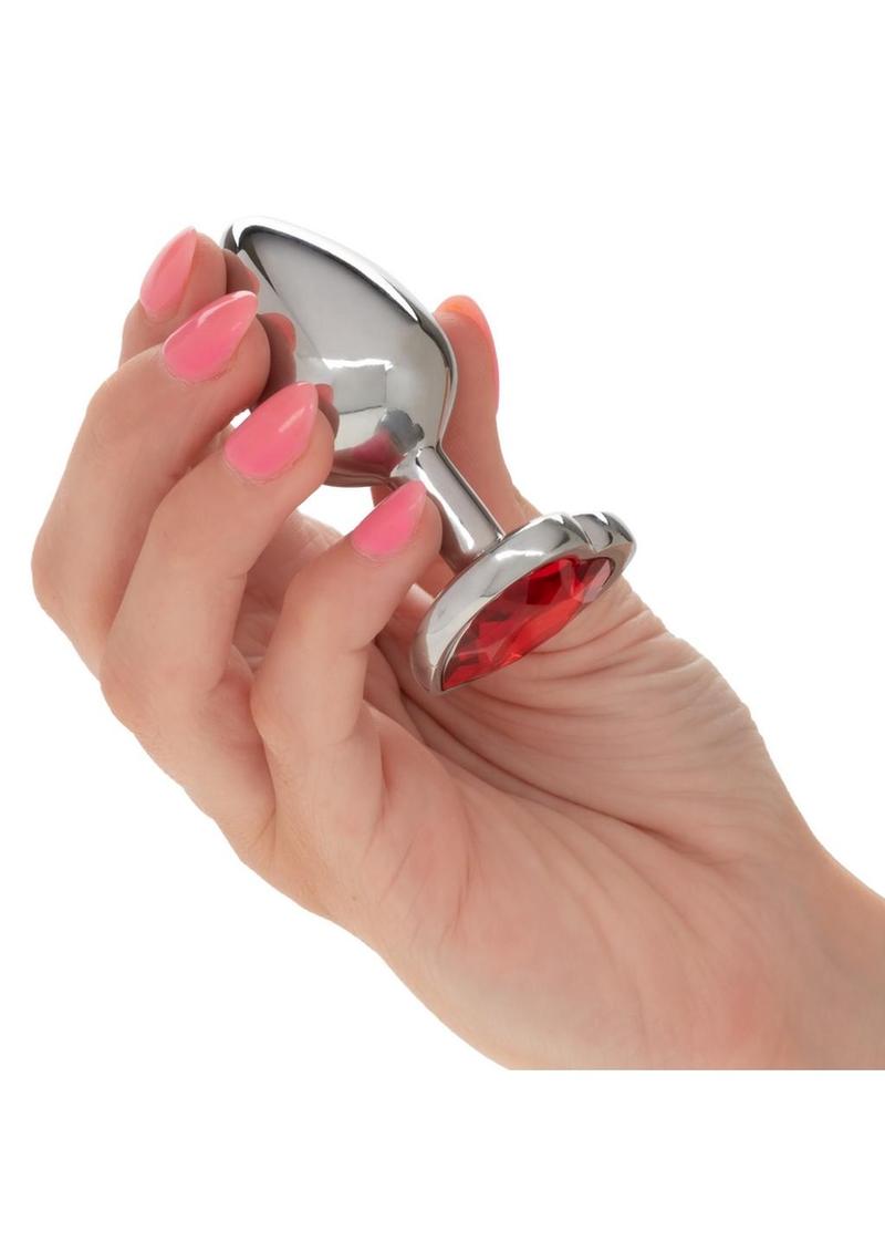 Jewel - Ruby Heart Aluminum Anal Plug (S/L)