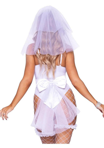Lace Bridal Babe Veiled Costume [3pc]