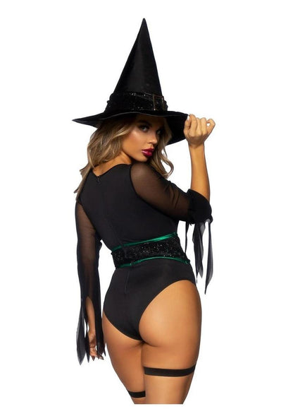 Leg Avenue - "Broomstick Babe" Bodysuit Outfit w/ Garters [2pc Set]
