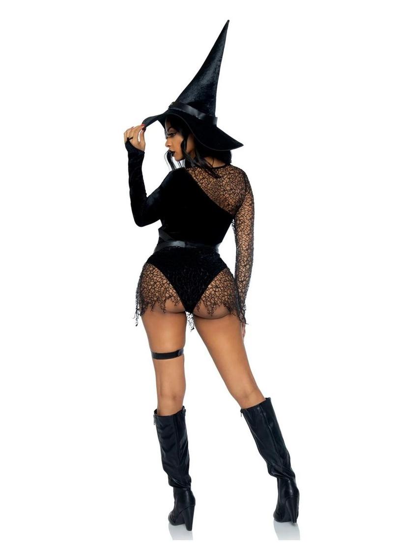 Crafty Witch Snap Crotch Velvet Bodysuit Set [3pc]