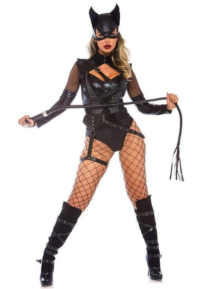 Leg Avenue - "Villainess Vixen" Spandex Strappy Bodysuit [2pc]