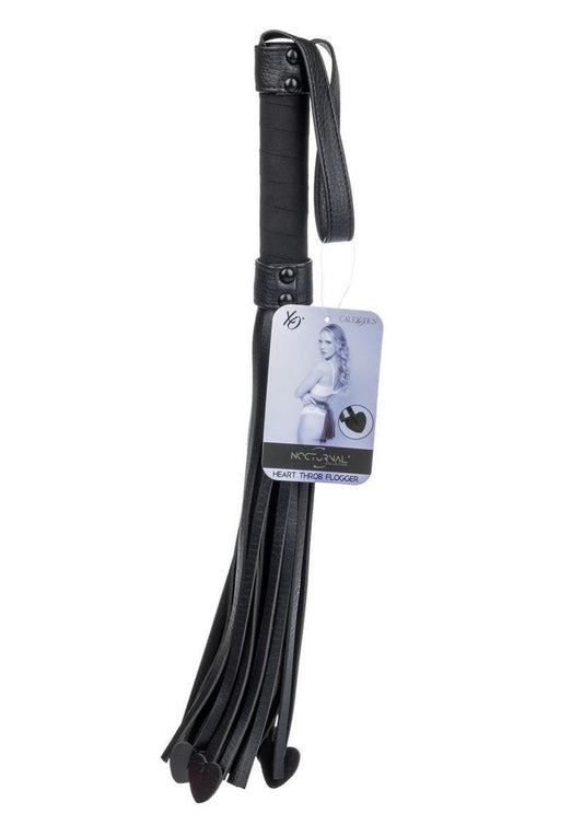 Nocturnal Collection Heart Throb Flogger - Black