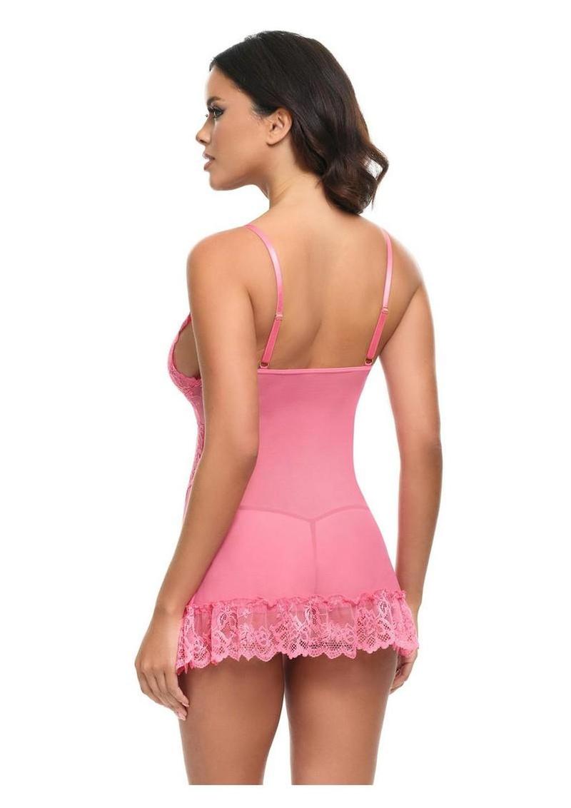 Oh LA LA Cheri Valentine Babydoll - Pink - Large