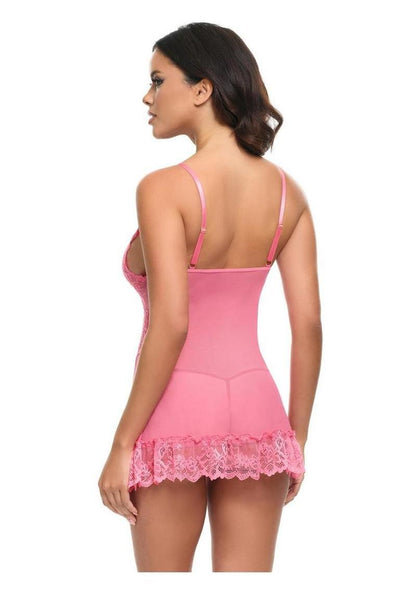 Oh LA LA Cheri Valentine Babydoll - Pink - Large