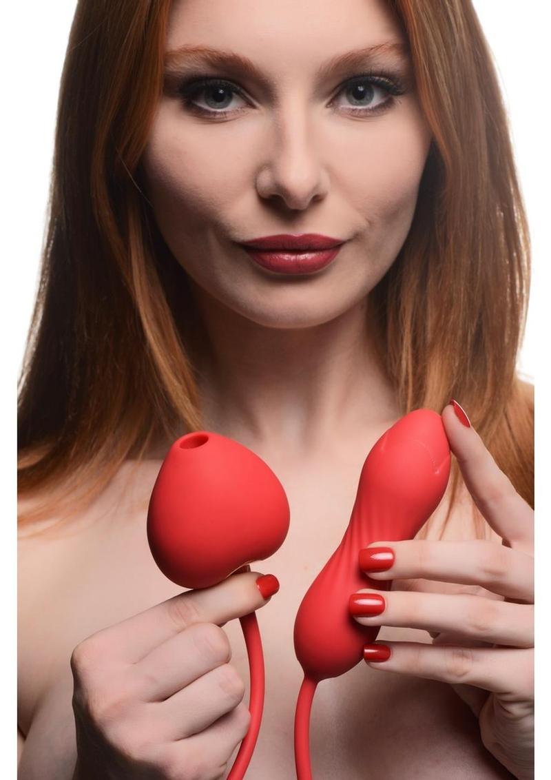 Shegasm - Love On Me Rechargeable Silicone Suction Clit Stimulator and Vibrating Egg