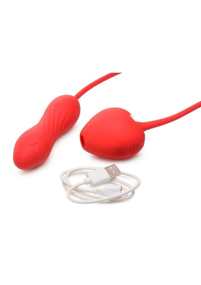 Shegasm - Love On Me Rechargeable Silicone Suction Clit Stimulator and Vibrating Egg